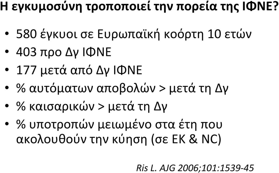 Δγ ΙΦΝΕ % αυτόματων αποβολών > μετά τη Δγ % καισαρικών > μετά τη Δγ