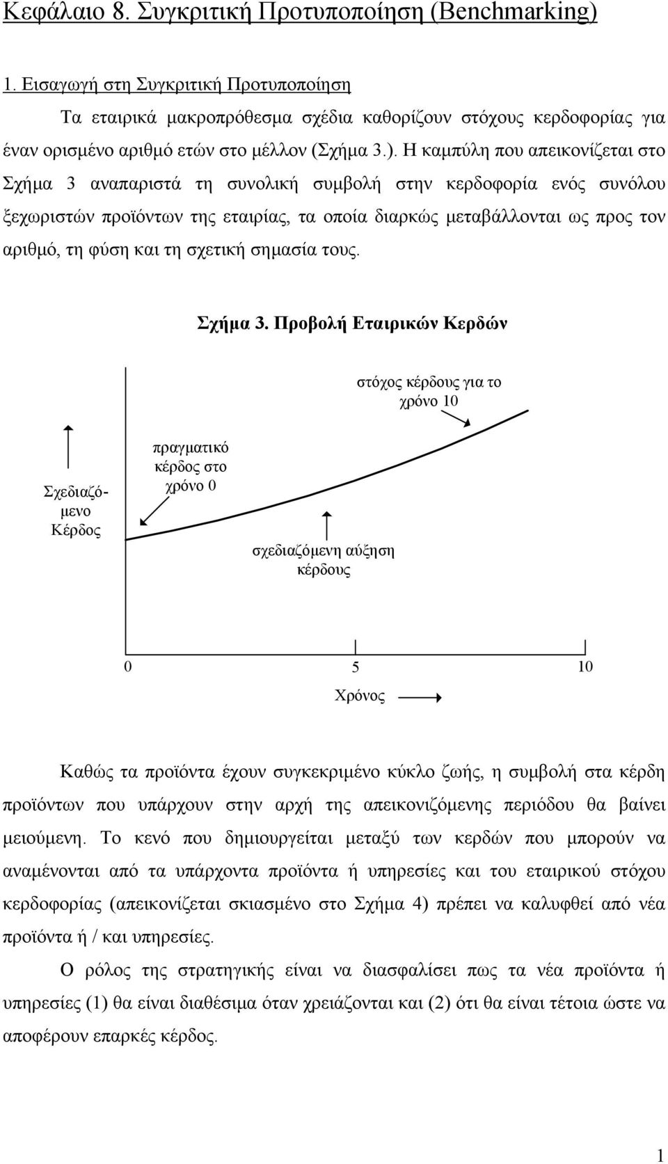 Η καµπύλη που απεικονίζεται στο Σχήµα 3 αναπαριστά τη συνολική συµβολή στην κερδοφορία ενός συνόλου ξεχωριστών προϊόντων της εταιρίας, τα οποία διαρκώς µεταβάλλονται ως προς τον αριθµό, τη φύση και