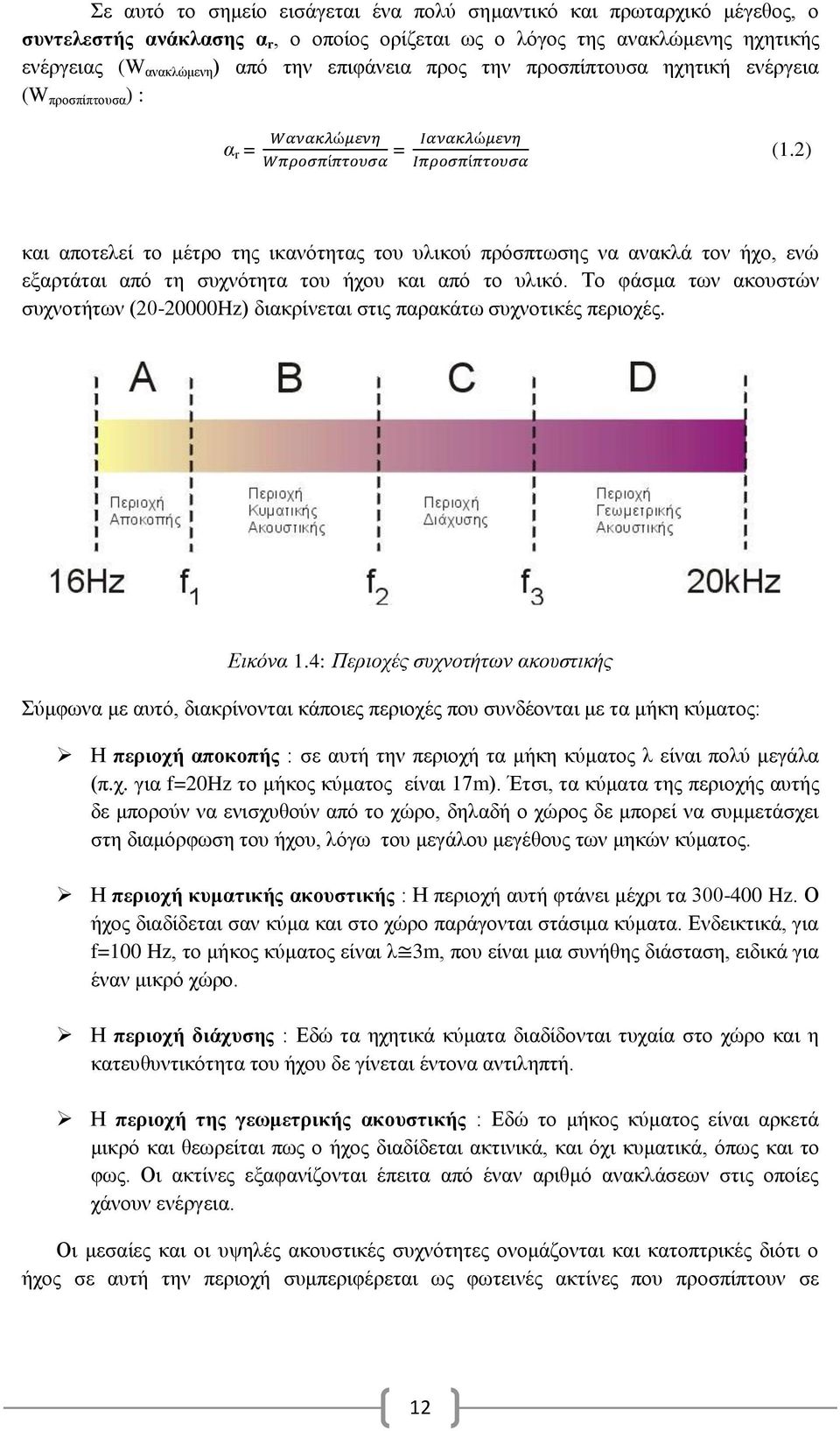 2) και αποτελεί το μέτρο της ικανότητας του υλικού πρόσπτωσης να ανακλά τον ήχο, ενώ εξαρτάται από τη συχνότητα του ήχου και από το υλικό.