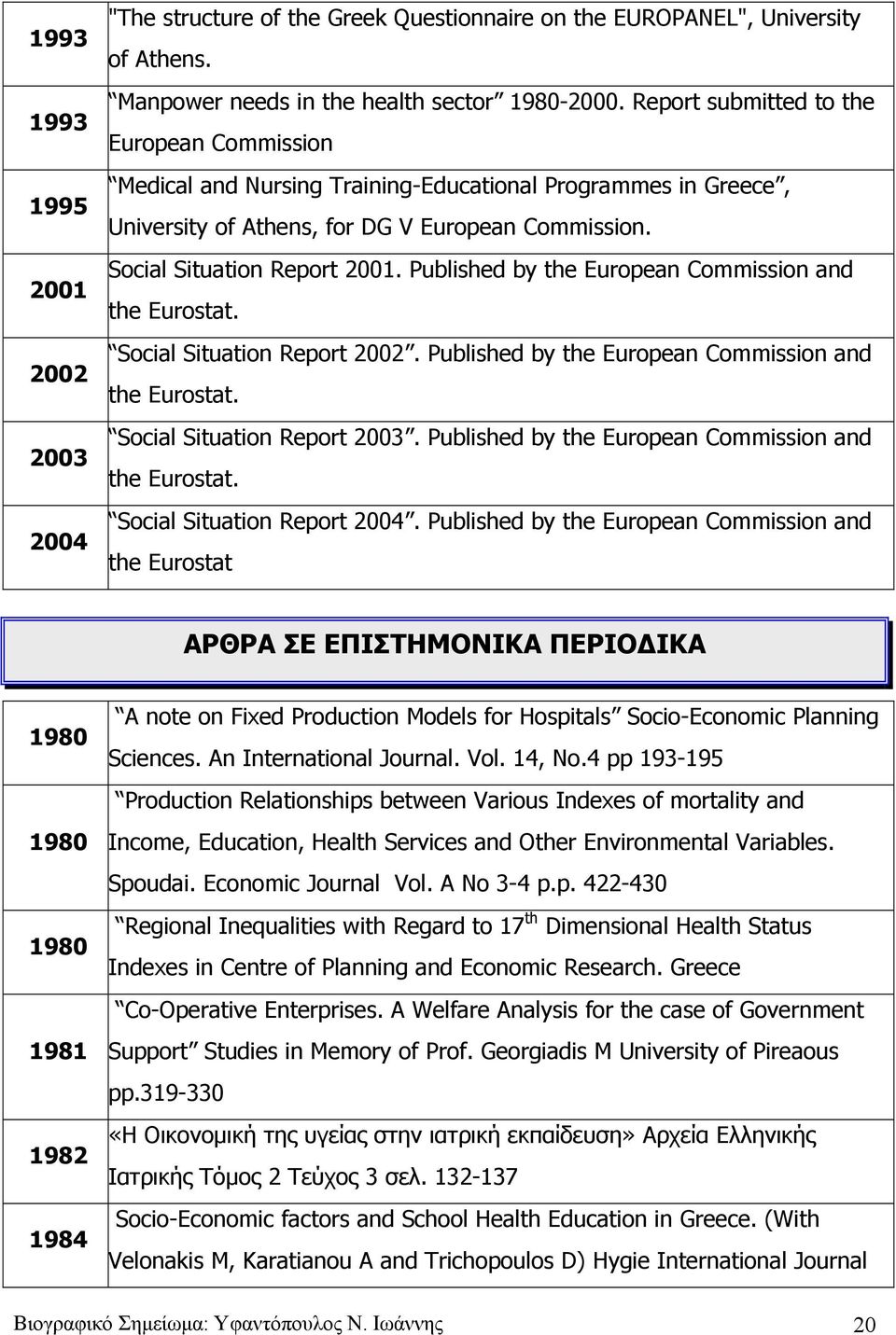 Published by the European Commission and the Eurostat. Social Situation Report 2002. Published by the European Commission and the Eurostat. Social Situation Report 2003.