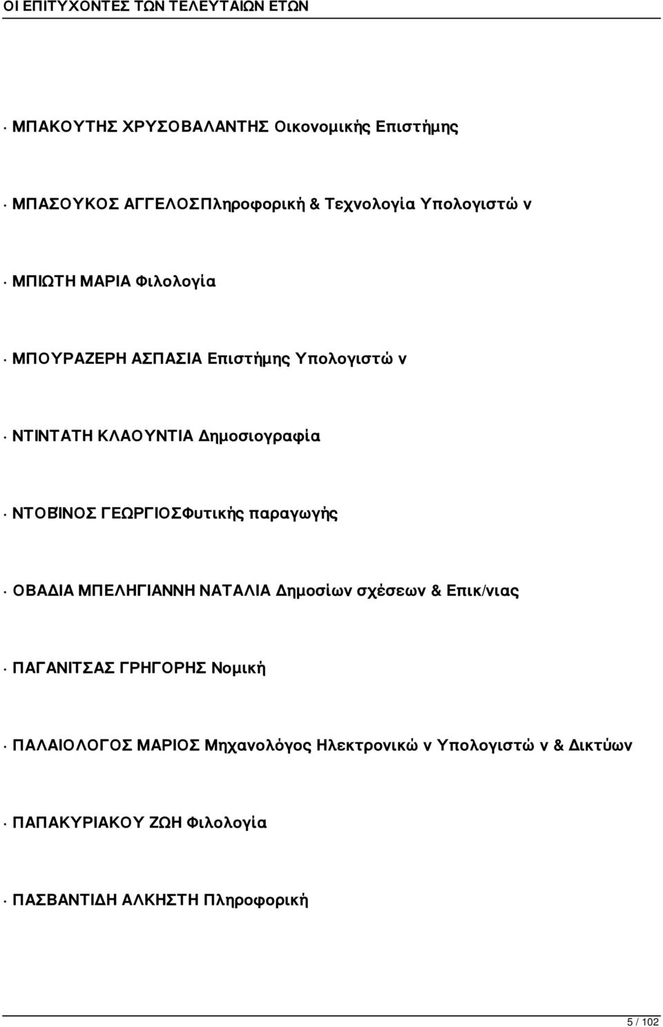 ΓΕΩΡΓΙΟΣΦυτικής παραγωγής ΟΒΑΔΙΑ ΜΠΕΛΗΓΙΑΝΝΗ ΝΑΤΑΛΙΑ Δημοσίων σχέσεων & Επικ/νιας ΠΑΓΑΝΙΤΣΑΣ ΓΡΗΓΟΡΗΣ Νομική