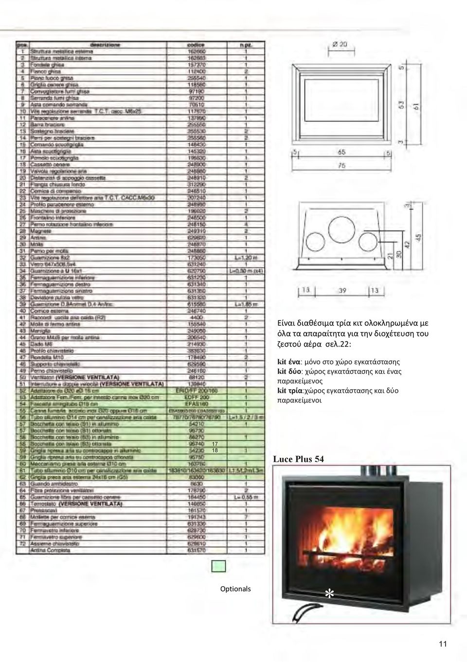 22: kit ένα: μόνο στο χώρο εγκατάστασης kit δύο: χώρος εγκατάστασης