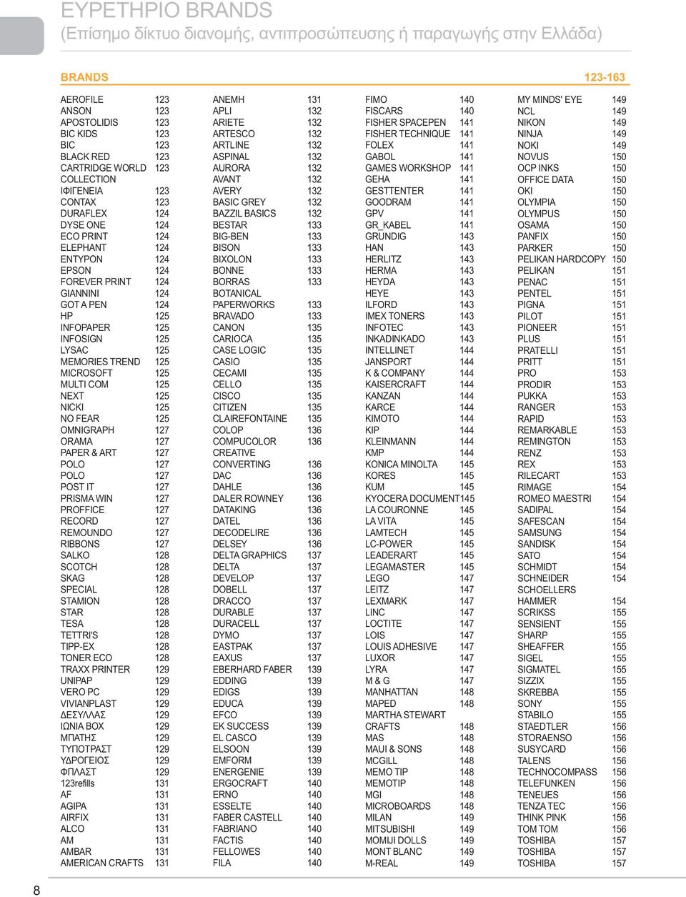 MEMORIES TREND 125 MICROSOFT 125 MULTI COM 125 NEXT 125 NICKI 125 NO FEAR 125 OMNIGRAPH 127 ORAMA 127 PAPER & ART 127 POLO 127 POLO 127 POST IT 127 PRISMA WIN 127 PROFFICE 127 RECORD 127 REMOUNDO 127