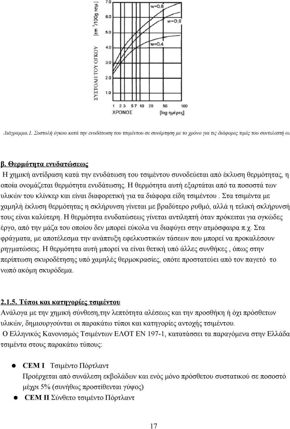 Η θερμότητα αυτή εξαρτάται από τα ποσοστά των υλικών του κλίνκερ και είναι διαφορετική για τα διάφορα είδη τσιμέντου.