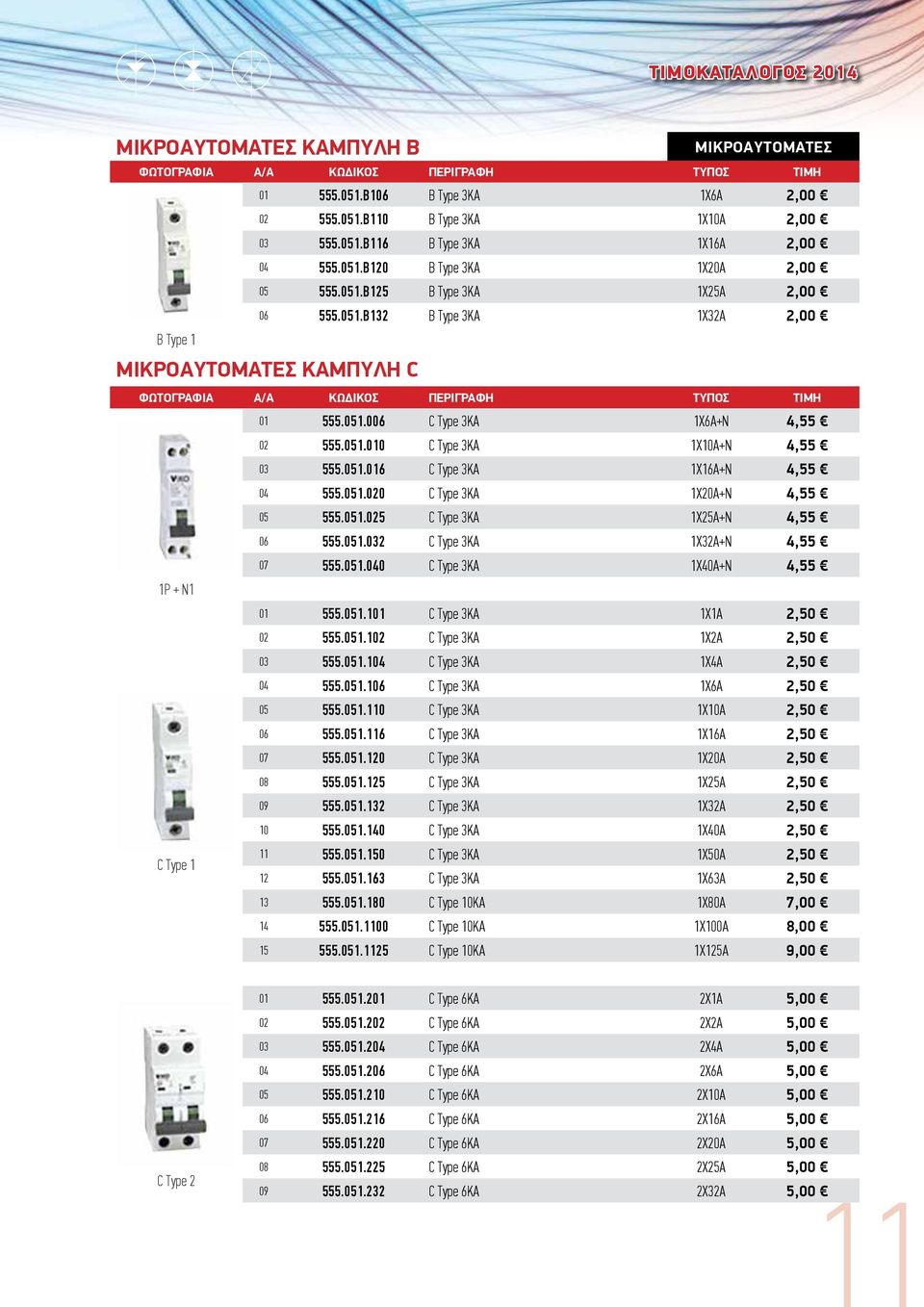 051.010 C Type 3KA 1X10A+N 4,55 03 555.051.016 C Type 3KA 1X16A+N 4,55 04 555.051.020 C Type 3KA 1X20A+N 4,55 05 555.051.025 C Type 3KA 1X25A+N 4,55 06 555.051.032 C Type 3KA 1X32A+N 4,55 07 555.051.040 C Type 3KA 1X40A+N 4,55 1P + N1 01 555.