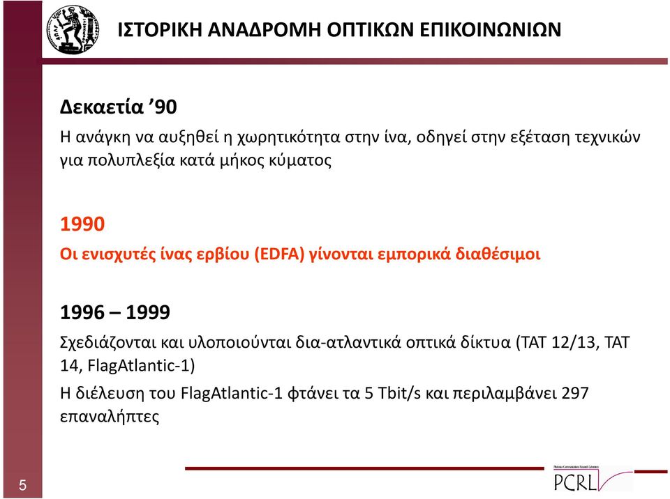 εμπορικά διαθέσιμοι 1996 1999 Σχεδιάζονται και υλοποιούνται δια ατλαντικά οπτικά δίκτυα (ΤΑΤ 12/13,