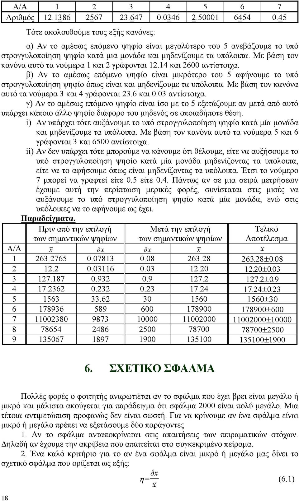 Με βάση τον κανόνα αυτό τα νούµερα και 2 γράφονται 2.4 και 2600 αντίστοιχα.