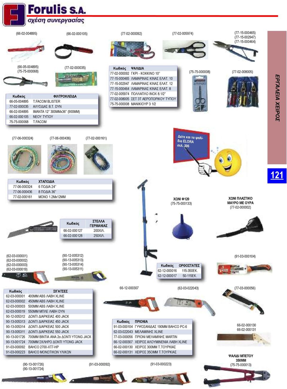 FACOM ΨΑΛΙΔΙΑ 77-02-000092 ΓΚΡΙ - ΚΟΚΚΙΝΟ 10 77-15-000465 ΛΑΜΑΡΙΝΑΣ ΚΙΝΑΣ ΕΛΑΤ. 10 77-15-002947 ΛΑΜΑΡΙΝΑΣ ΚΙΝΑΣ ΕΛΑΤ. 12 77-15-000464 ΛΑΜΑΡΙΝΑΣ ΚΙΝΑΣ ΕΛΑΤ. 8 77-02-005974 ΠΟΛΛΑΠΛΟ ΙΝΟΧ 8.