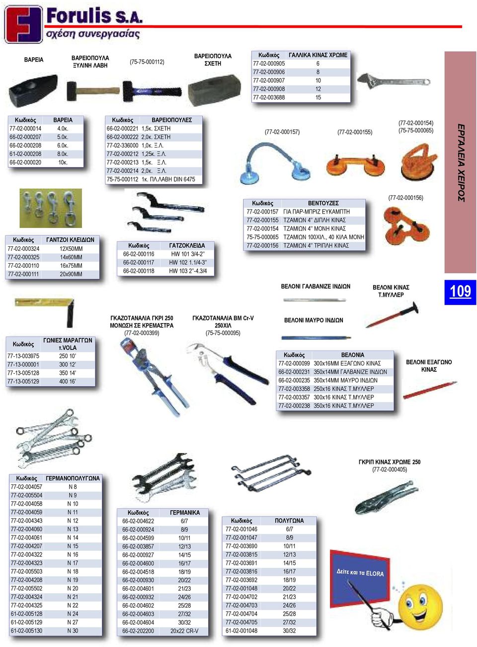 ΓΑΝΤΖΟΙ ΚΛΕΙΔΙΩΝ 77-02-000324 12X50MM 77-02-000325 14x60MM 77-02-000110 16x75MM 77-02-000111 20x90MM ΒΑΡΕΙΟΠΟΥΛΕΣ 66-02-000221 1,5κ. ΣΧΕΤΗ 66-02-000222 2,0κ. ΣΧΕΤΗ 77-02-336000 1,0κ. Ξ.Λ. 77-02-000212 1,25κ.