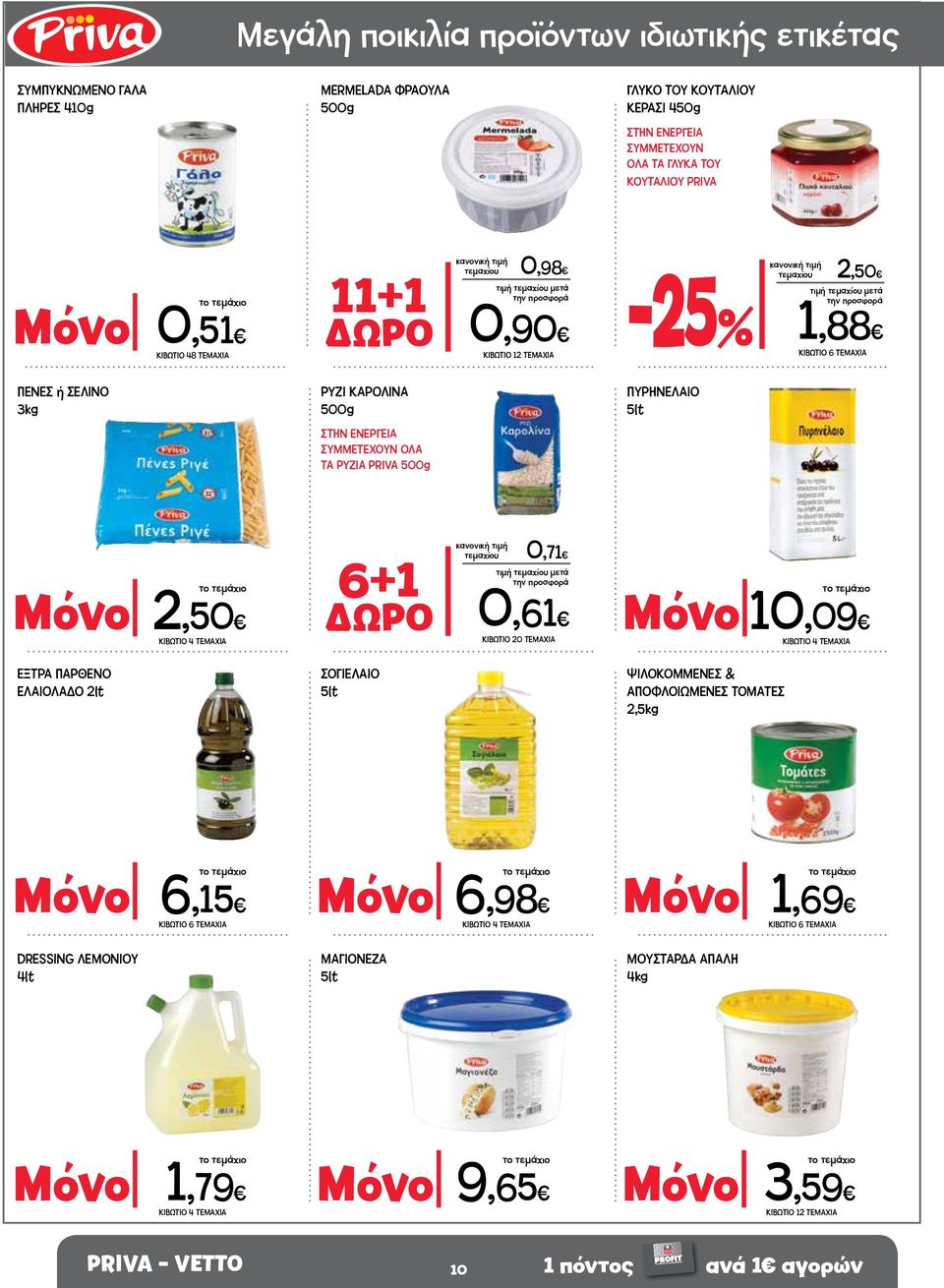 PRIVA 500g Μόνο 2,50 ΚΙΒΩΤΙΟ 4 ΤΕΜΑΧΙΑ ΕΞΤΡΑ ΠΑΡΘΕΝΟ ΕΛΑΙΟΛΑΔΟ 2lt 6+1 ΣΟΓΙΕΛΑΙΟ 5lt τεμαχίου 0,71 ΔΩΡΟ 0,61 ΚΙΒΩΤΙΟ 20 ΤΕΜΑΧΙΑ Μόνο 10,09 ΚΙΒΩΤΙΟ 4 ΤΕΜΑΧΙΑ ΨΙΛΟΚΟΜΜΕΝΕΣ & ΑΠΟΦΛΟΙΩΜΕΝΕΣ ΤΟΜΑΤΕΣ 2,5kg