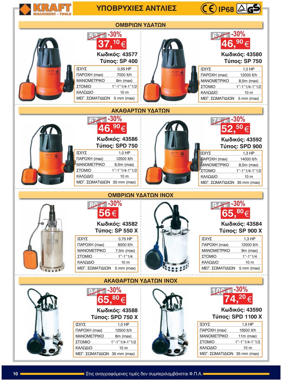 ÓÙÌÁÔÉÄÉÙÍ 5 mm (max) 75 52, 50 ÐÁÑO Ç (max) ÌÁÍOÌÅÔÑÉÊO Êùäéêüò: 43586 Ôýðïò: SPD 750 1,0 HP 12500 lt/h 8,5m (max) ÓÔOÌÉO 1-1 1/4-1 1/2 ÊÁËÙÄÉO 10 m ÌÅÃ.