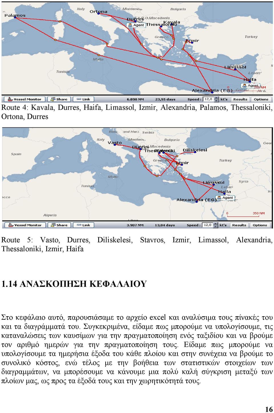 Συγκεκριμένα, είδαμε πως μπορούμε να υπολογίσουμε, τις καταναλώσεις των καυσίμων για την πραγματοποίηση ενός ταξιδίου και να βρούμε τον αριθμό ημερών για την πραγματοποίηση τους.