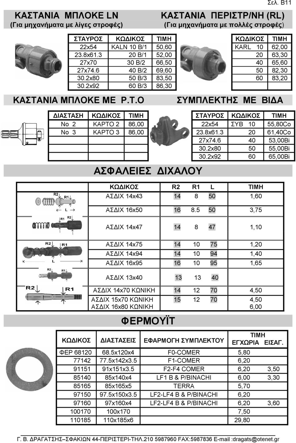 O ΣΥΜΠΛΕΚΤΗΣ ΜΕ ΒΙ Α ΙΑΣΤΑΣΗ ΚΩ ΙΚΟΣ ΣΤΑΥΡΟΣ ΚΩ ΙΚΟΣ Νο 2 KAPTO 2 86,00 22x54 ΣΥΒ 10 55,80Co Νο 3 KAPTO 3 86,00 23.8x61.3 20 61,40Co 27x74.6 40 53,00Bi 30.2x80 50 55,00Bi 30.