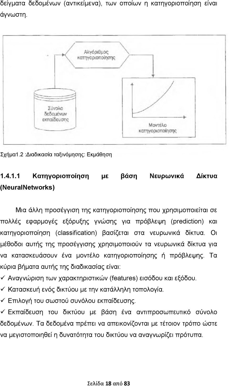 κατηγοριοποίηση (classification) βασίζεται στα νευρωνικά δίκτυα. Οι μέθοδοι αυτής της προσέγγισης χρησιμοποιούν τα νευρωνικά δίκτυα για να κατασκευάσουν ένα μοντέλο κατηγοριοποίησης ή πρόβλεψης.