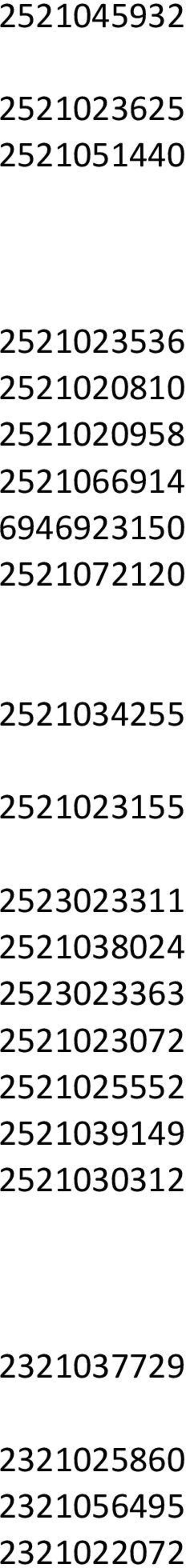 2521023155 2523023311 2521038024 2523023363 2521023072