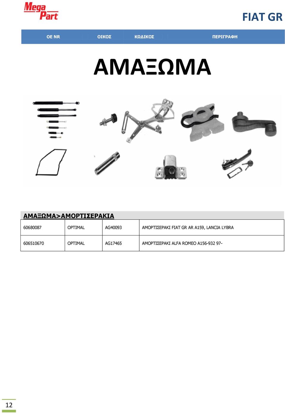 A159, LANCIA LYBRA 606510670 OPTIMAL