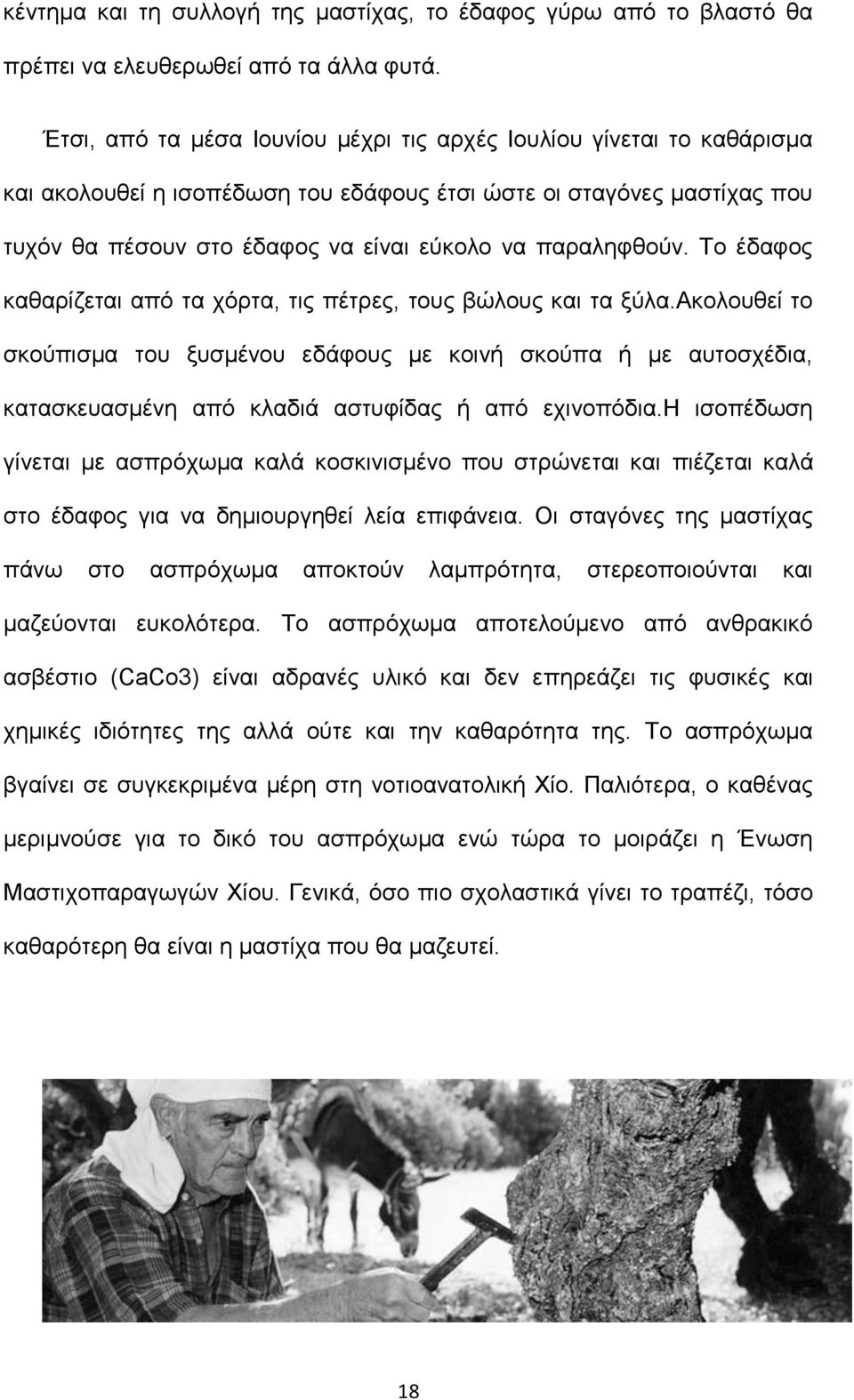 παραληφθούν. Το έδαφος καθαρίζεται από τα χόρτα, τις πέτρες, τους βώλους και τα ξύλα.