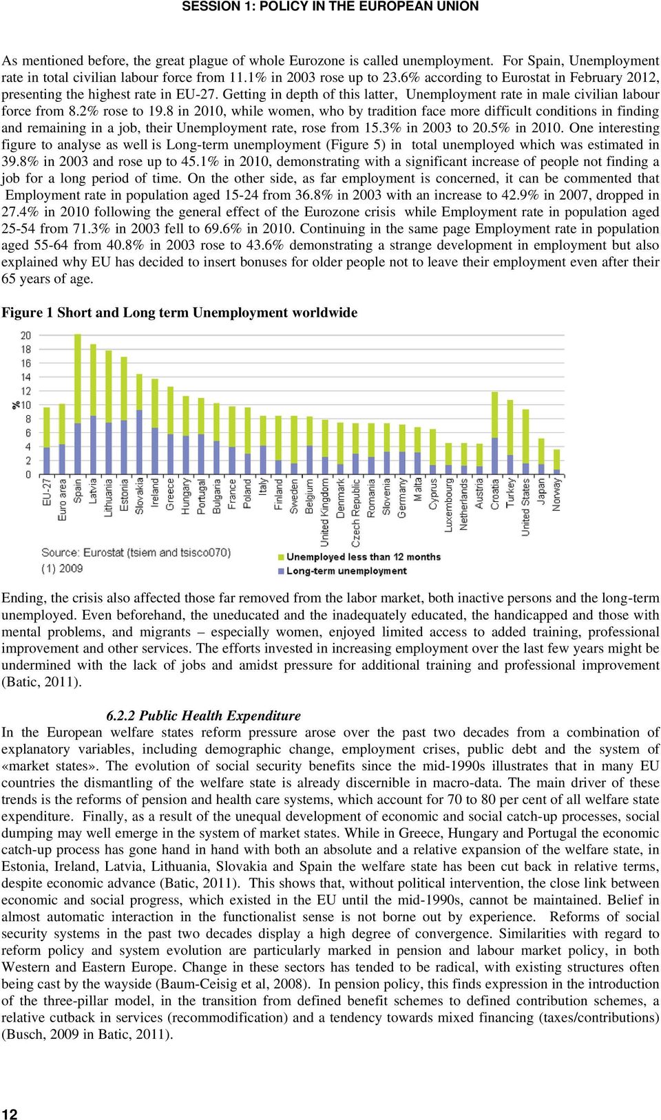 2% rose to 19.8 in 2010, while women, who by tradition face more difficult conditions in finding and remaining in a job, their Unemployment rate, rose from 15.3% in 2003 to 20.5% in 2010.
