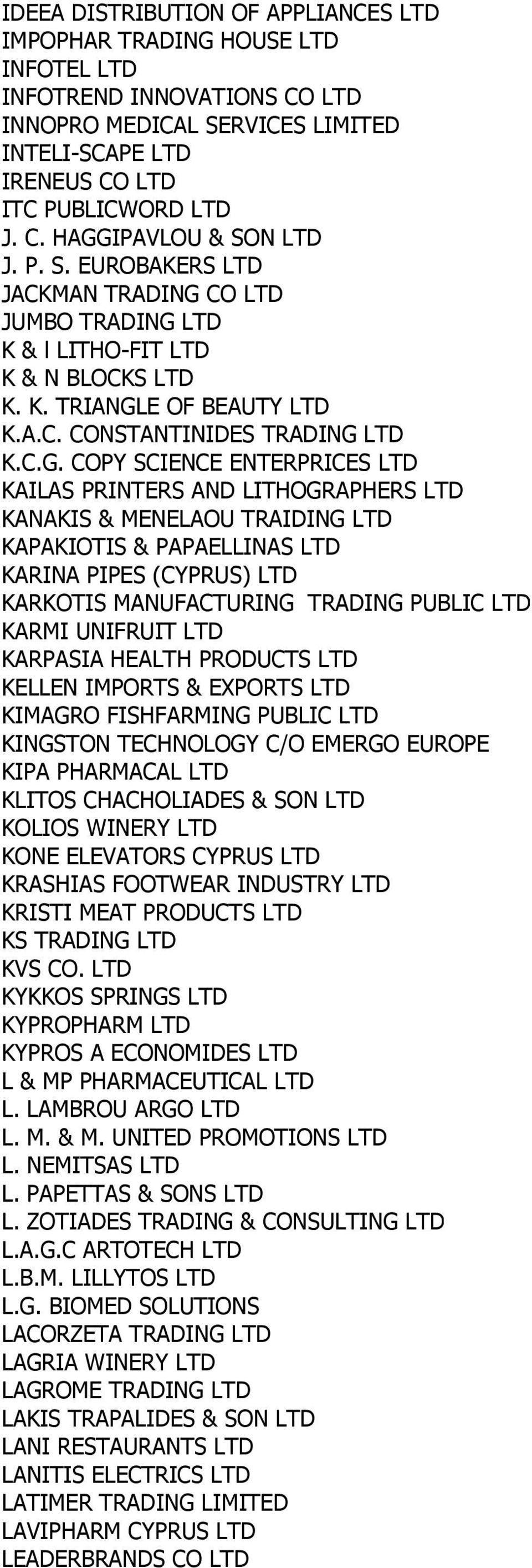 CO LTD JUMBO TRADING 