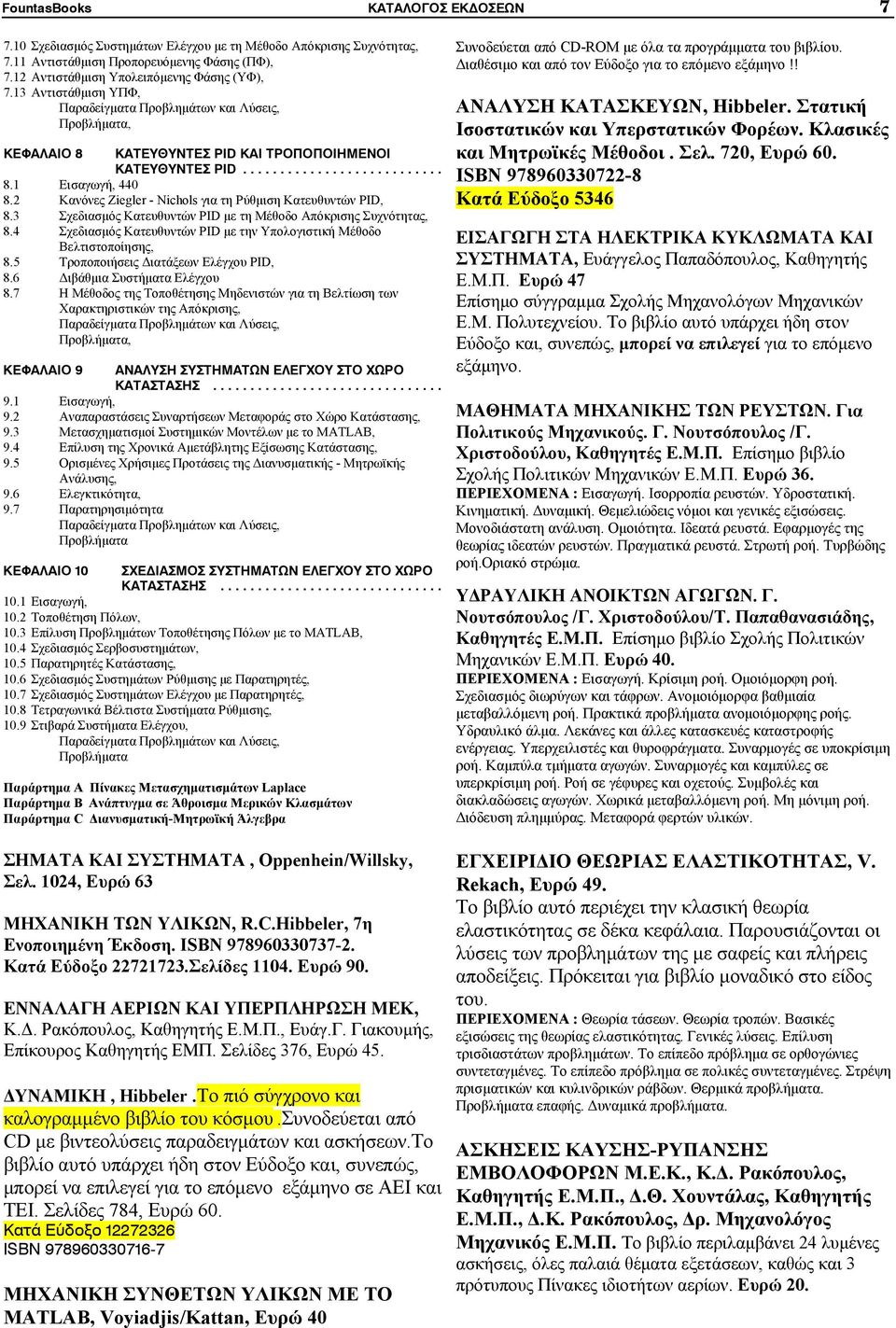 2 Κανόνες Ziegler - Nichols για τη Ρύθμιση Κατευθυντών PID, 8.3 Σχεδιασμός Κατευθυντών PID με τη Μέθοδο Απόκρισης Συχνότητας, 8.