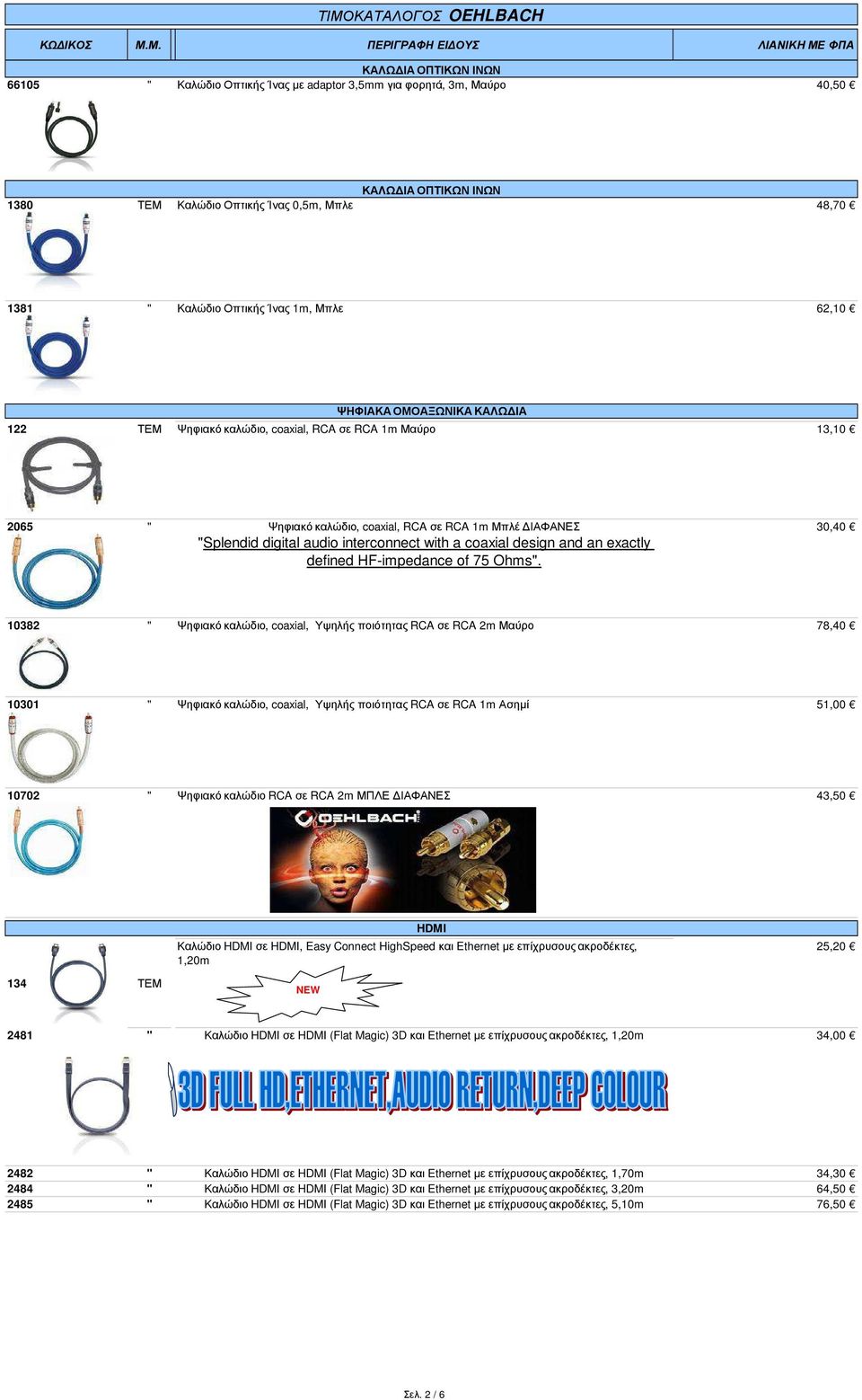 coaxial design and an exactly defined HF-impedance of 75 Ohms".