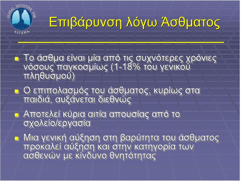 αυξάνεται διεθνώς Αποτελεί κύρια αιτία απουσίας από το σχολείο/εργασία Μια γενική αύξηση