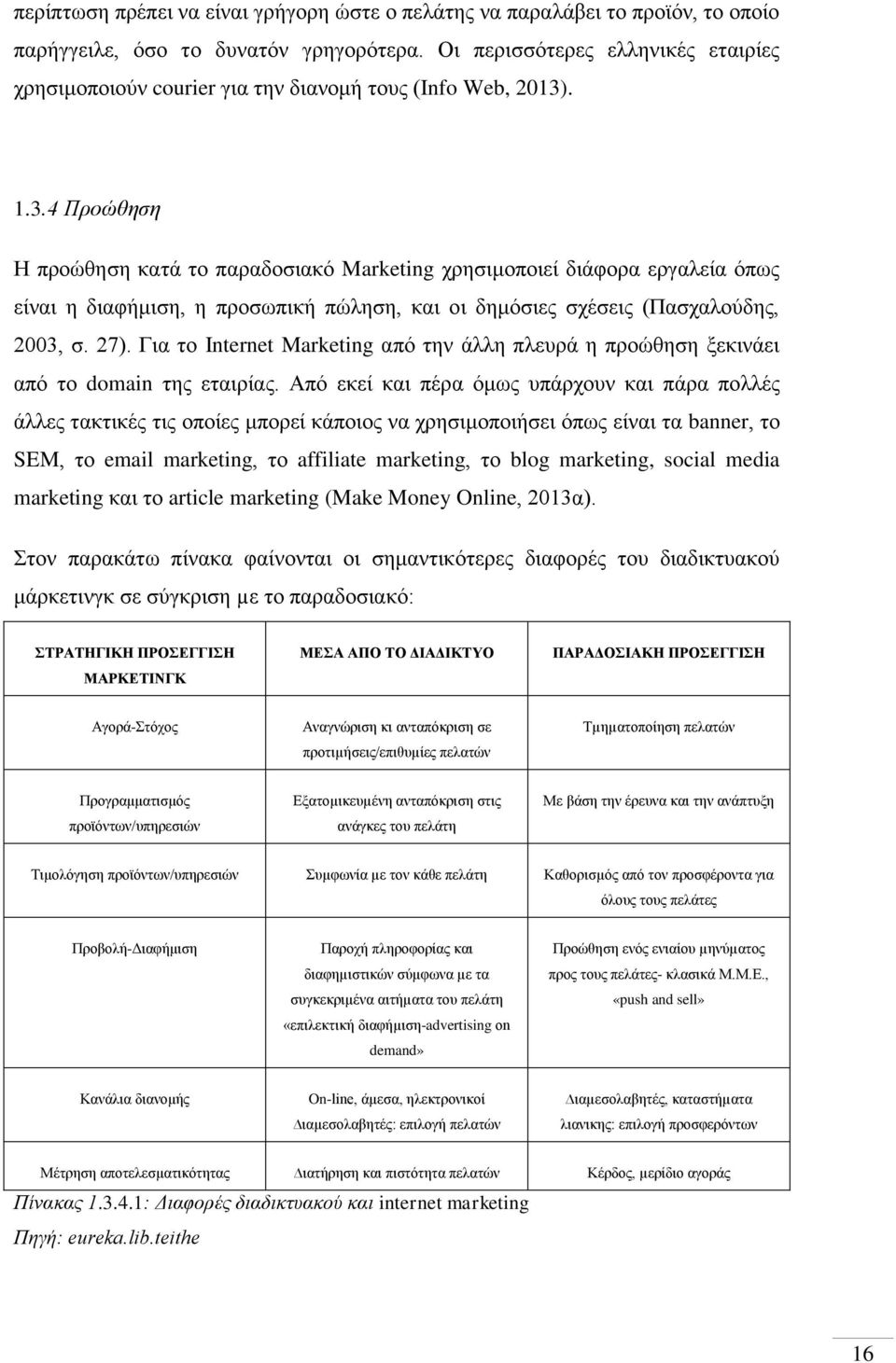 . 1.3.4 Προώθηση Η προώθηση κατά το παραδοσιακό Marketing χρησιμοποιεί διάφορα εργαλεία όπως είναι η διαφήμιση, η προσωπική πώληση, και οι δημόσιες σχέσεις (Πασχαλούδης, 2003, σ. 27).