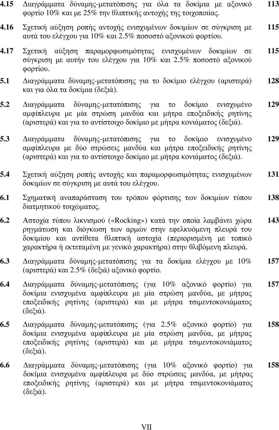 17 Σχετική αύξηση παραμορφωσιμότητας ενισχυμένων δοκιμίων σε σύγκριση με αυτήν του ελέγχου για 10% και 2.5% ποσοστό αξονικού φορτίου. 5.