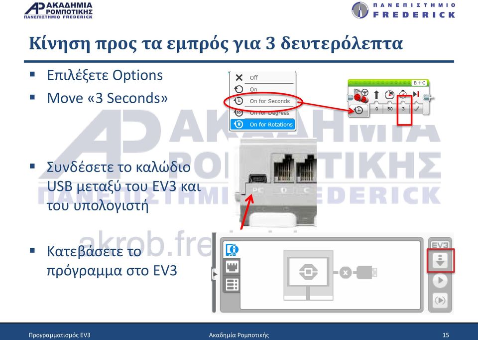 μεταξύ του EV3 και του υπολογιστή Κατεβάσετε το