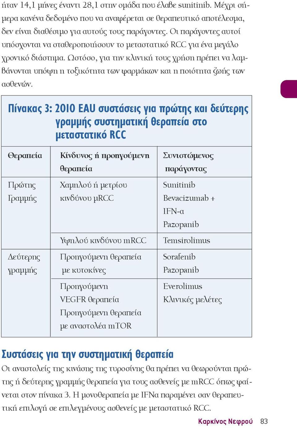 Ωστόσο, για την κλινική τους χρήση πρέπει να λαμβάνονται υπόψη η τοξικότητα των φαρμάκων και η ποιότητα ζωής των ασθενών.