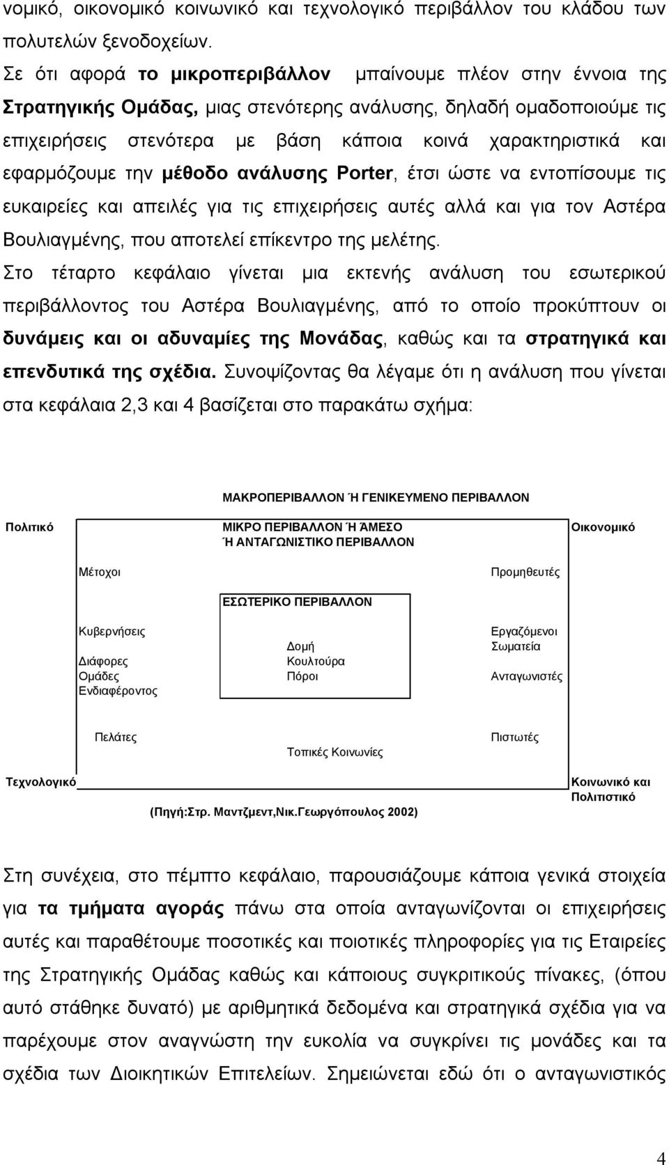 εφαρμόζουμε την μέθοδο ανάλυσης Porter, έτσι ώστε να εντοπίσουμε τις ευκαιρείες και απειλές για τις επιχειρήσεις αυτές αλλά και για τον Αστέρα Βουλιαγμένης, που αποτελεί επίκεντρο της μελέτης.