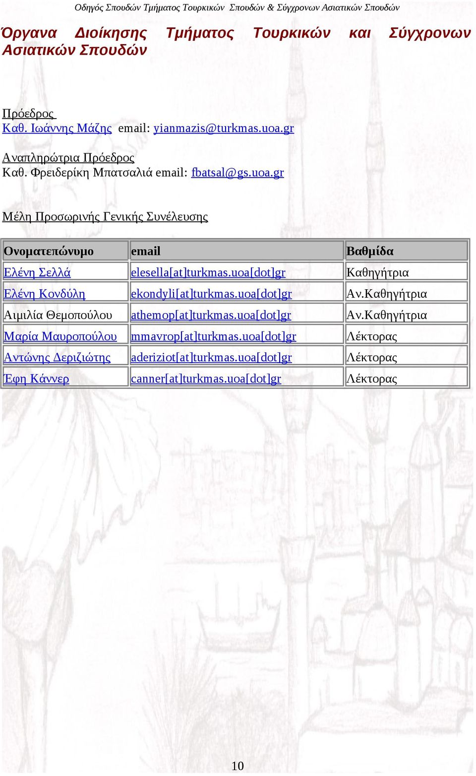 gr Μέλη Προσωρινής Γενικής Συνέλευσης Ονοματεπώνυμο email Βαθμίδα Ελένη Σελλά elesella[at]turkmas.
