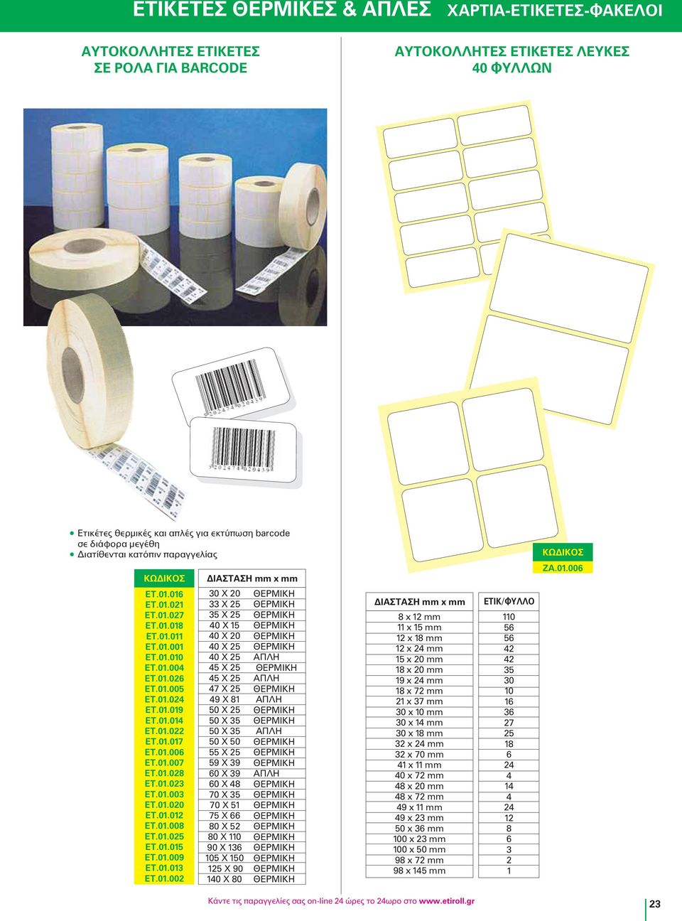 01.003 ΕΤ.01.020 ΕΤ.01.0 ΕΤ.01.00 ΕΤ.01.025 ΕΤ.01.015 ΕΤ.01.009 ΕΤ.01.013 ΕΤ.01.002 ΔΙΑΣΤΑΣΗ mm x mm 30 Χ 20 33 Χ 25 35 Χ 25 40 Χ 15 40 Χ 20 40 Χ 25 40 Χ 25 45 Χ 25 45 Χ 25 47 Χ 25 49 Χ 1 50 Χ 25 50
