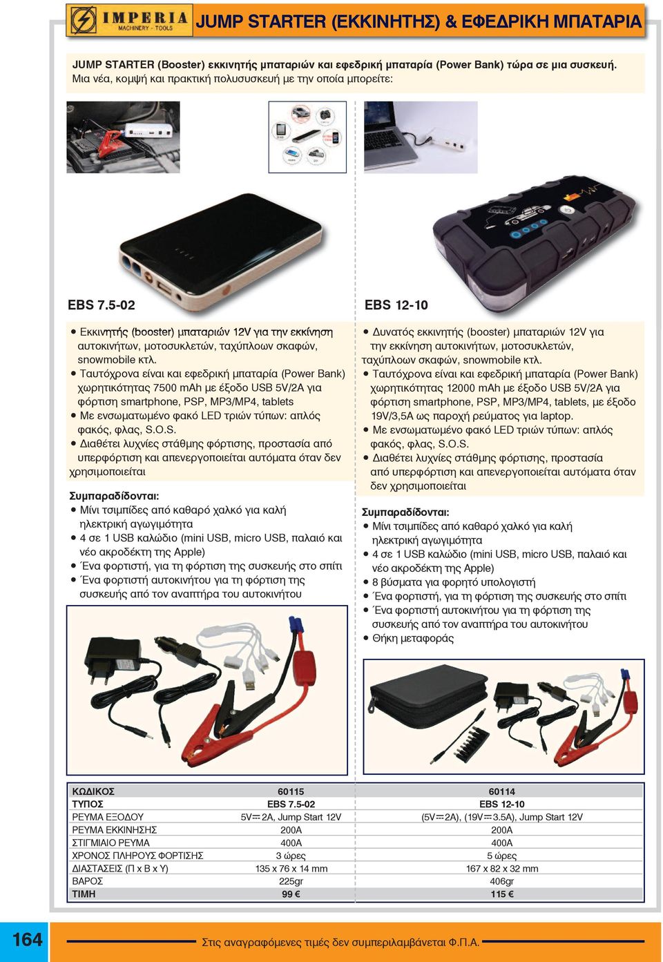 χωρητικότητας 7500 mah με έξοδο USB