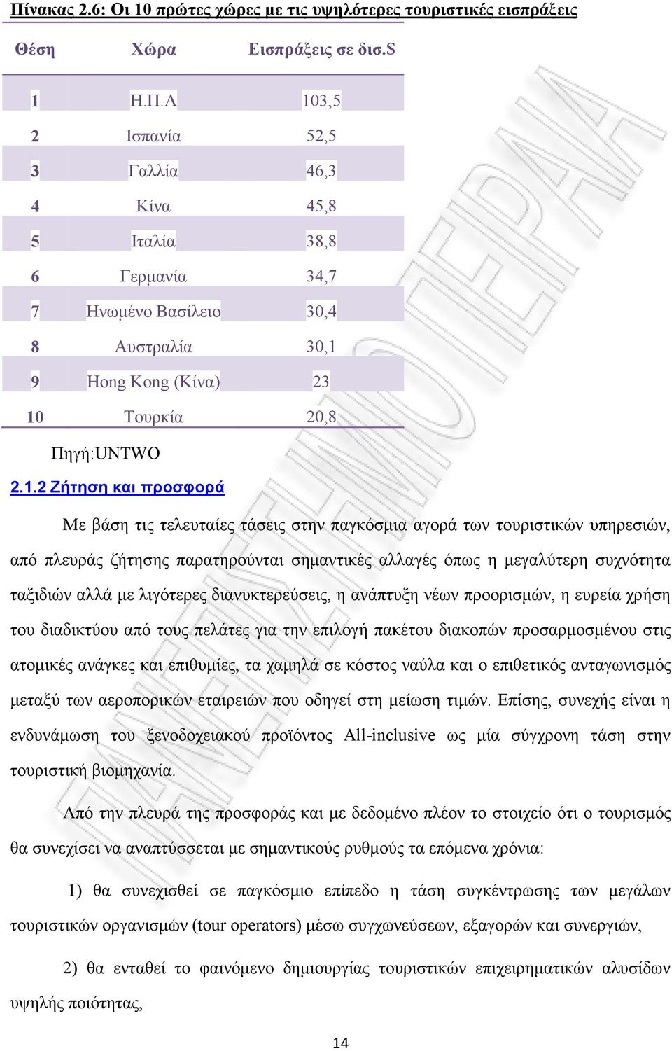 λιγότερες διανυκτερεύσεις, η ανάπτυξη νέων προορισµών, η ευρεία χρήση του διαδικτύου από τους πελάτες για την επιλογή πακέτου διακοπών προσαρµοσµένου στις ατοµικές ανάγκες και επιθυµίες, τα χαµηλά σε