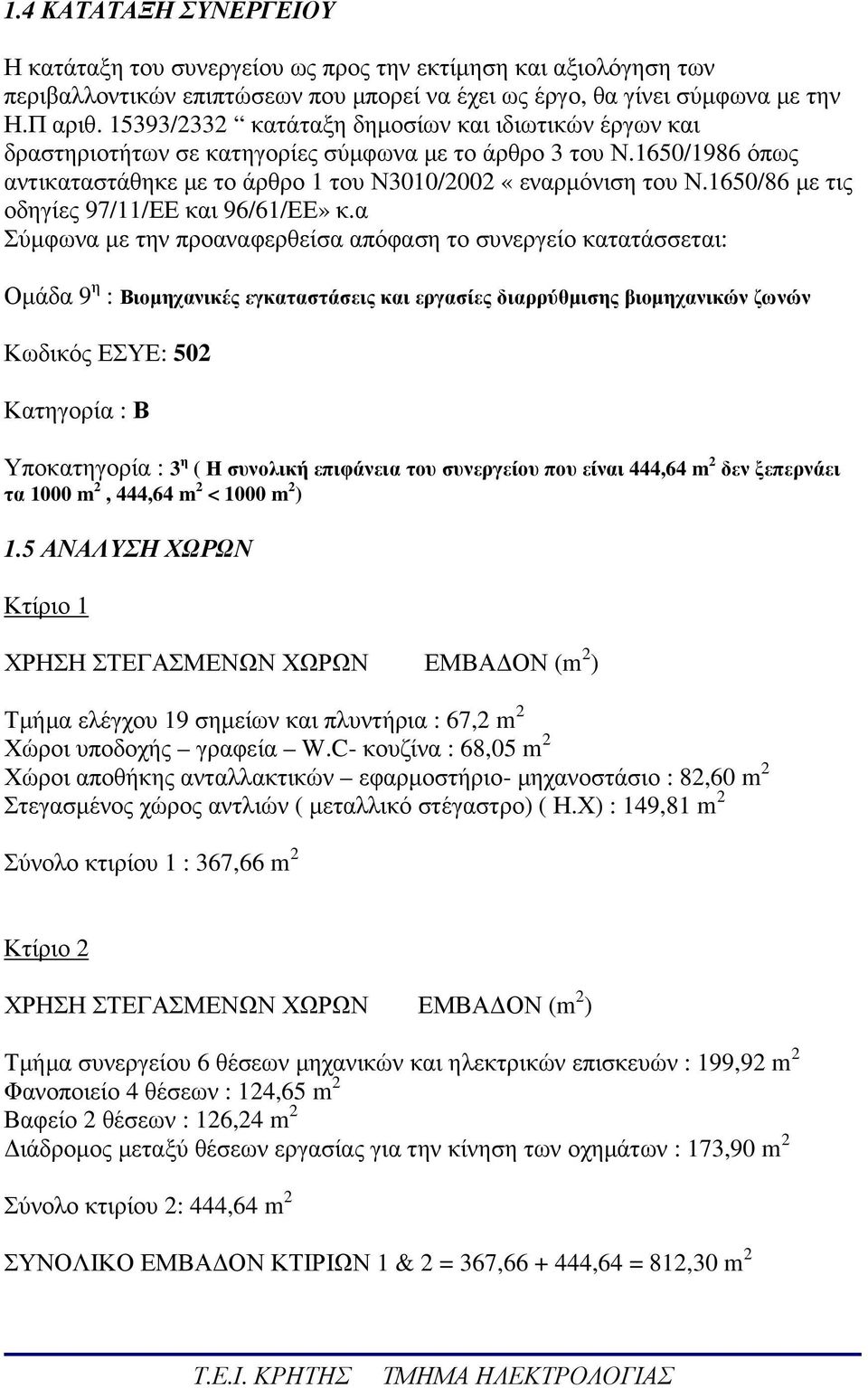 1650/86 µε τις οδηγίες 97/11/ΕΕ και 96/61/ΕΕ» κ.