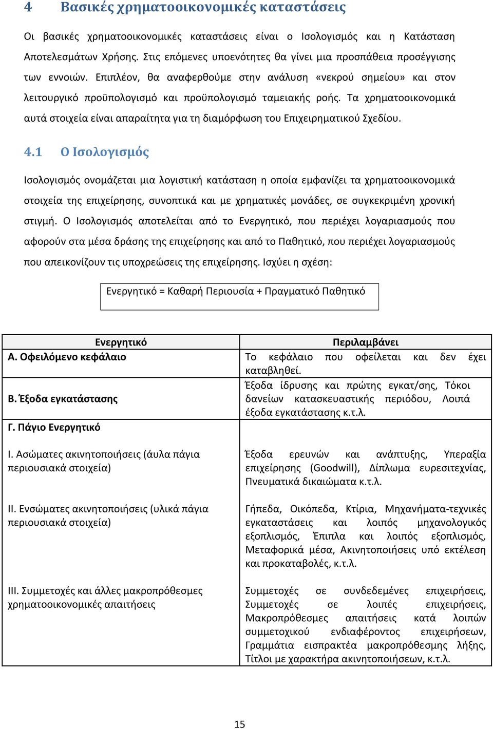 Τα χρηματοοικονομικά αυτά στοιχεία είναι απαραίτητα για τη διαμόρφωση του Επιχειρηματικού Σχεδίου. 4.