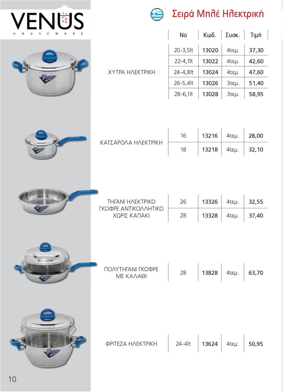 58,95 ΚΑΤΣΑΡΟΛΑ ΗΛΕΚΤΡΙΚΗ 16 13216 4τεμ. 28,00 18 13218 4τεμ.