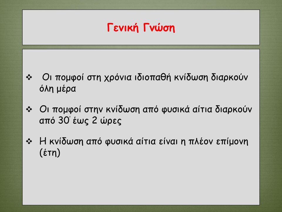 κνίδωση από φυσικά αίτια διαρκούν από 30 έως 2