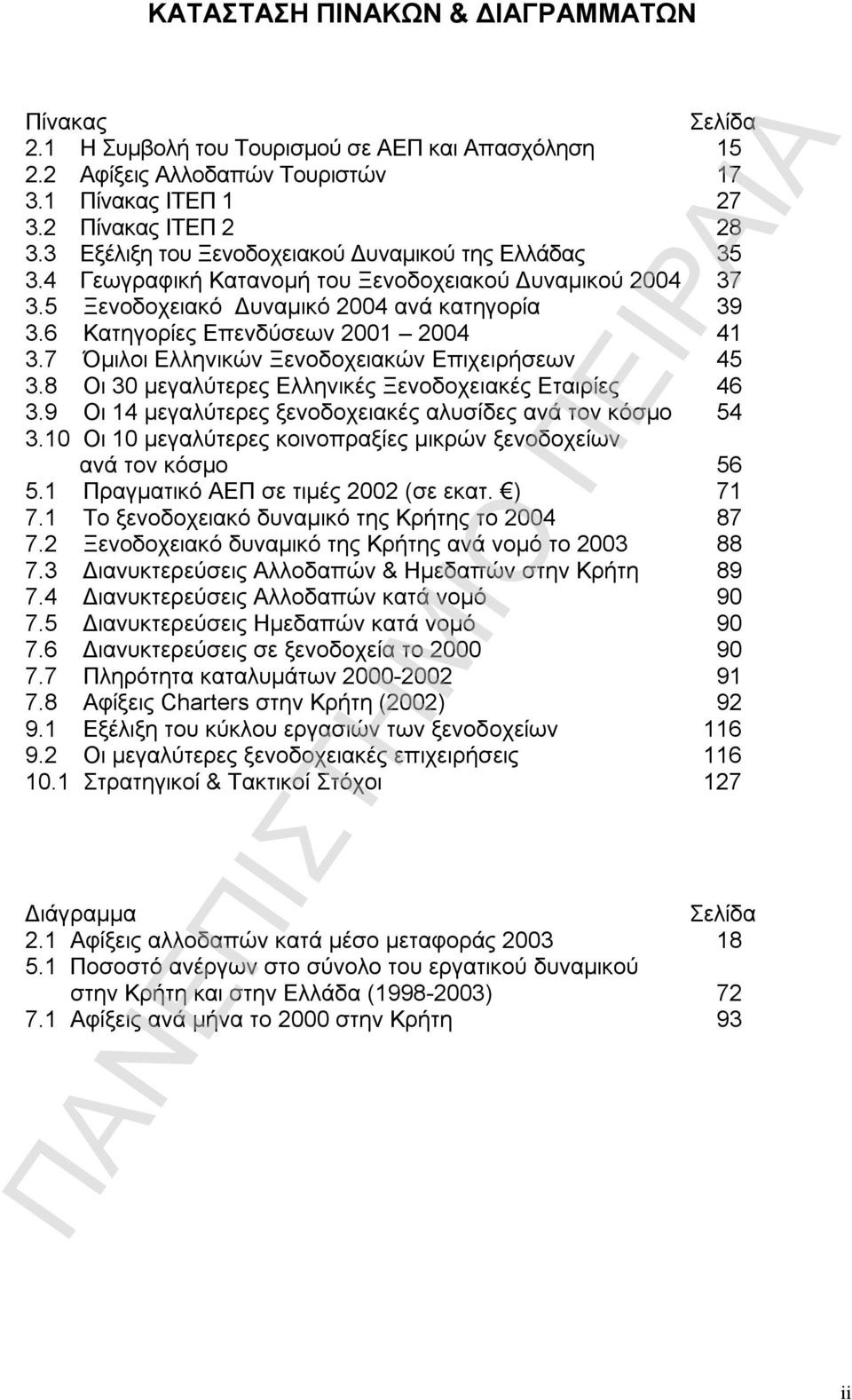 6 Κατηγορίες Επενδύσεων 2001 2004 41 3.7 Όμιλοι Ελληνικών Ξενοδοχειακών Επιχειρήσεων 45 3.8 Οι 30 μεγαλύτερες Ελληνικές Ξενοδοχειακές Εταιρίες 46 3.