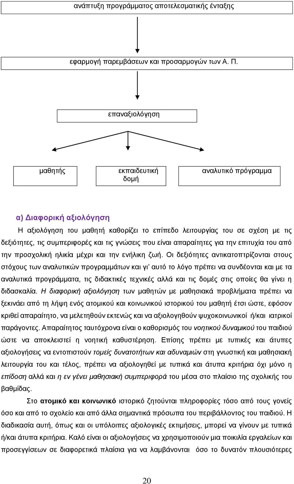 γνώσεις που είναι απαραίτητες για την επιτυχία του από την προσχολική ηλικία μέχρι και την ενήλικη ζωή.