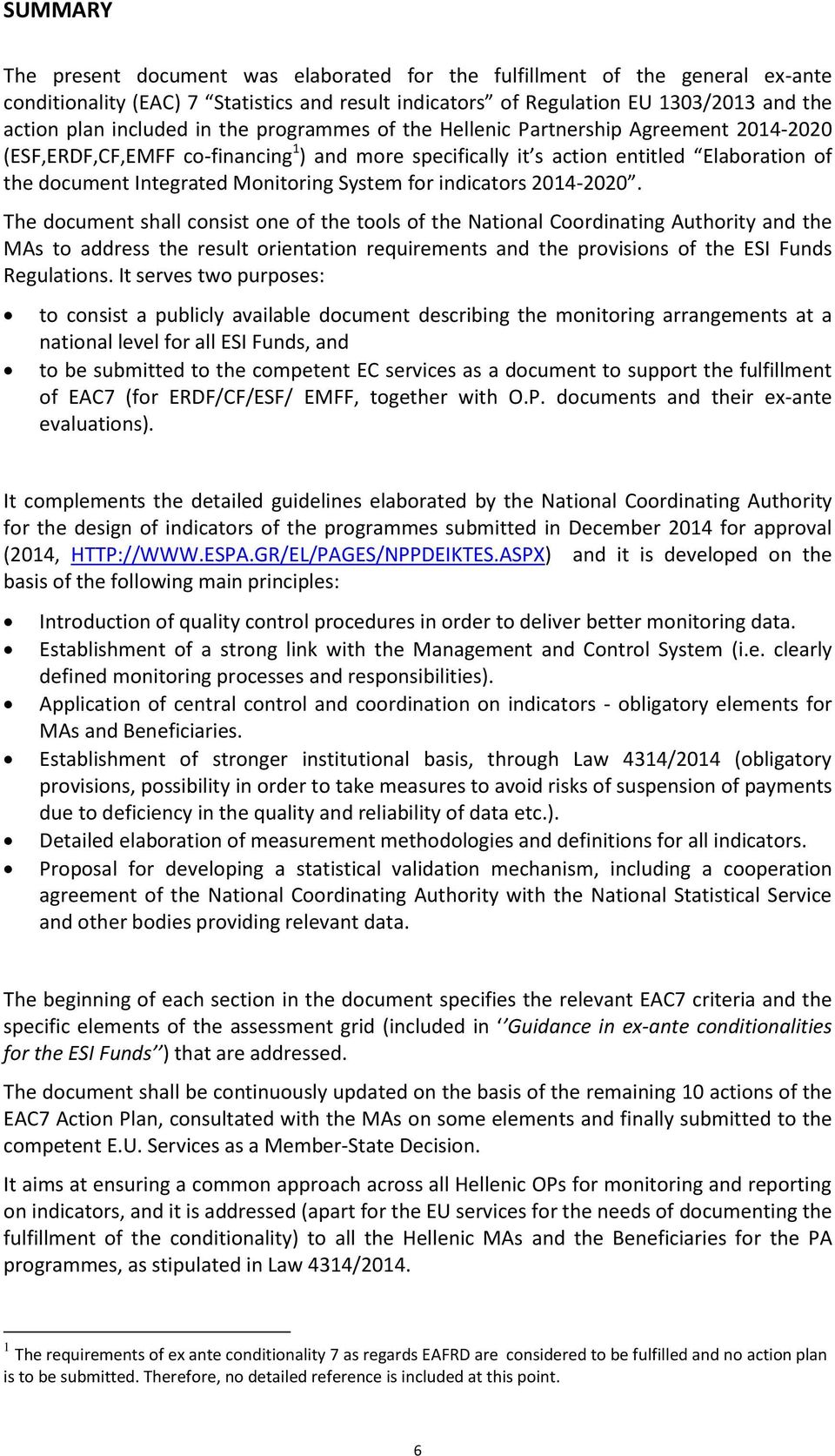 System for indicators 2014-2020.