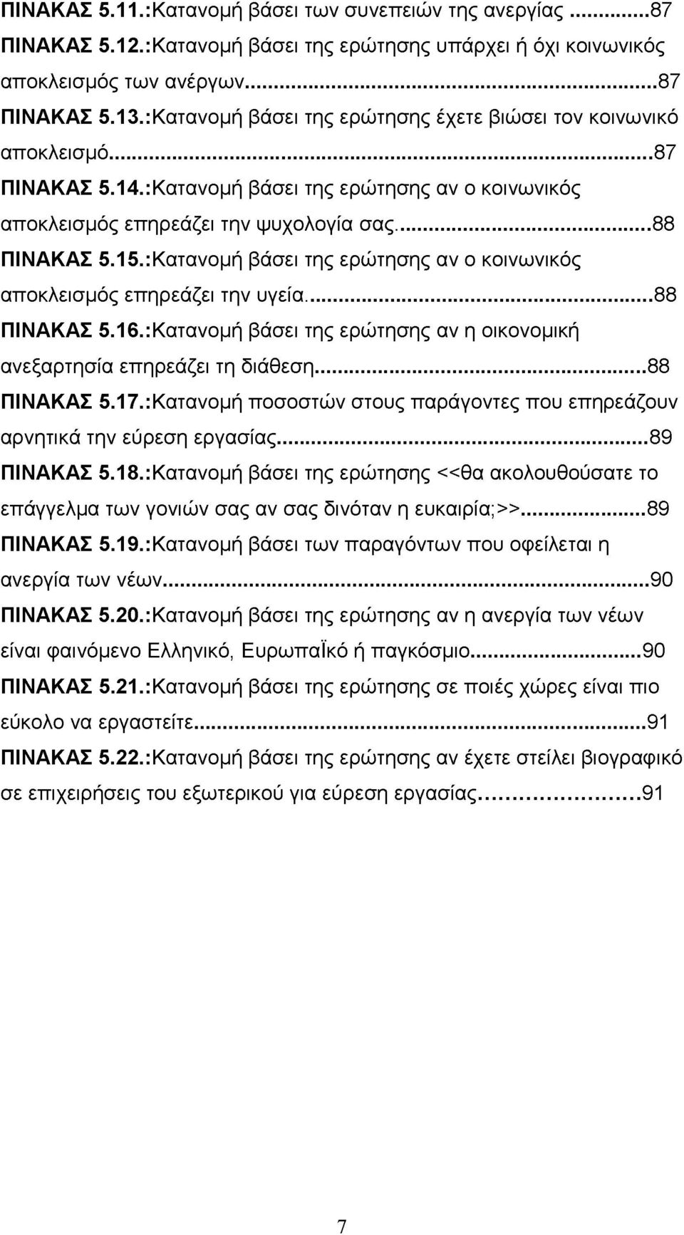 :Κατανομή βάσει της ερώτησης αν ο κοινωνικός αποκλεισμός επηρεάζει την υγεία...88 ΠΙΝΑΚΑΣ 5.16.:Κατανομή βάσει της ερώτησης αν η οικονομική ανεξαρτησία επηρεάζει τη διάθεση... 88 ΠΙΝΑΚΑΣ 5.17.