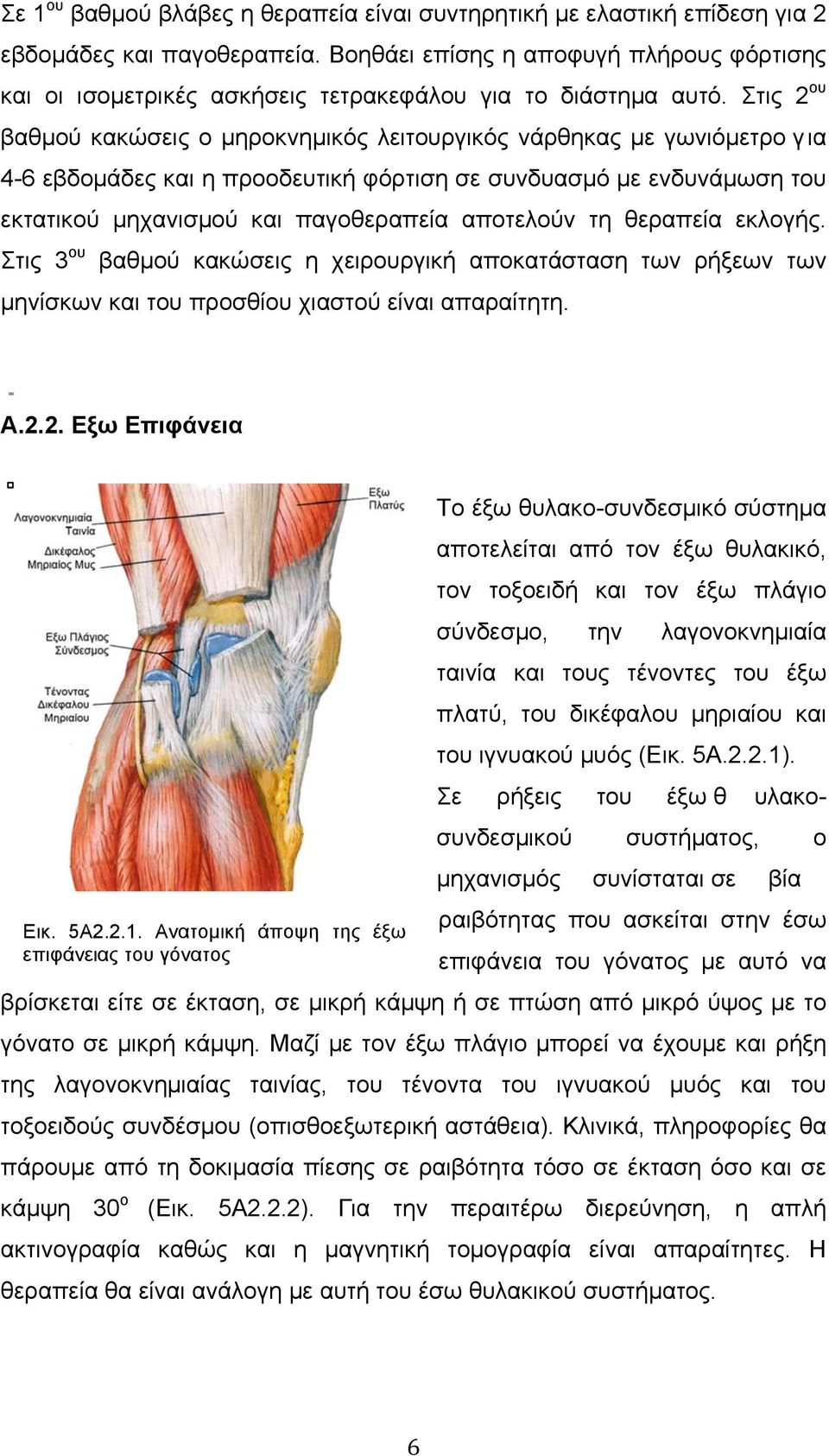 Στις 2 ου βαθµού κακώσεις ο µηροκνηµικός λειτουργικός νάρθηκας µε γωνιόµετρο για 4-6 εβδοµάδες και η προοδευτική φόρτιση σε συνδυασµό µε ενδυνάµωση του εκτατικού µηχανισµού και παγοθεραπεία αποτελούν