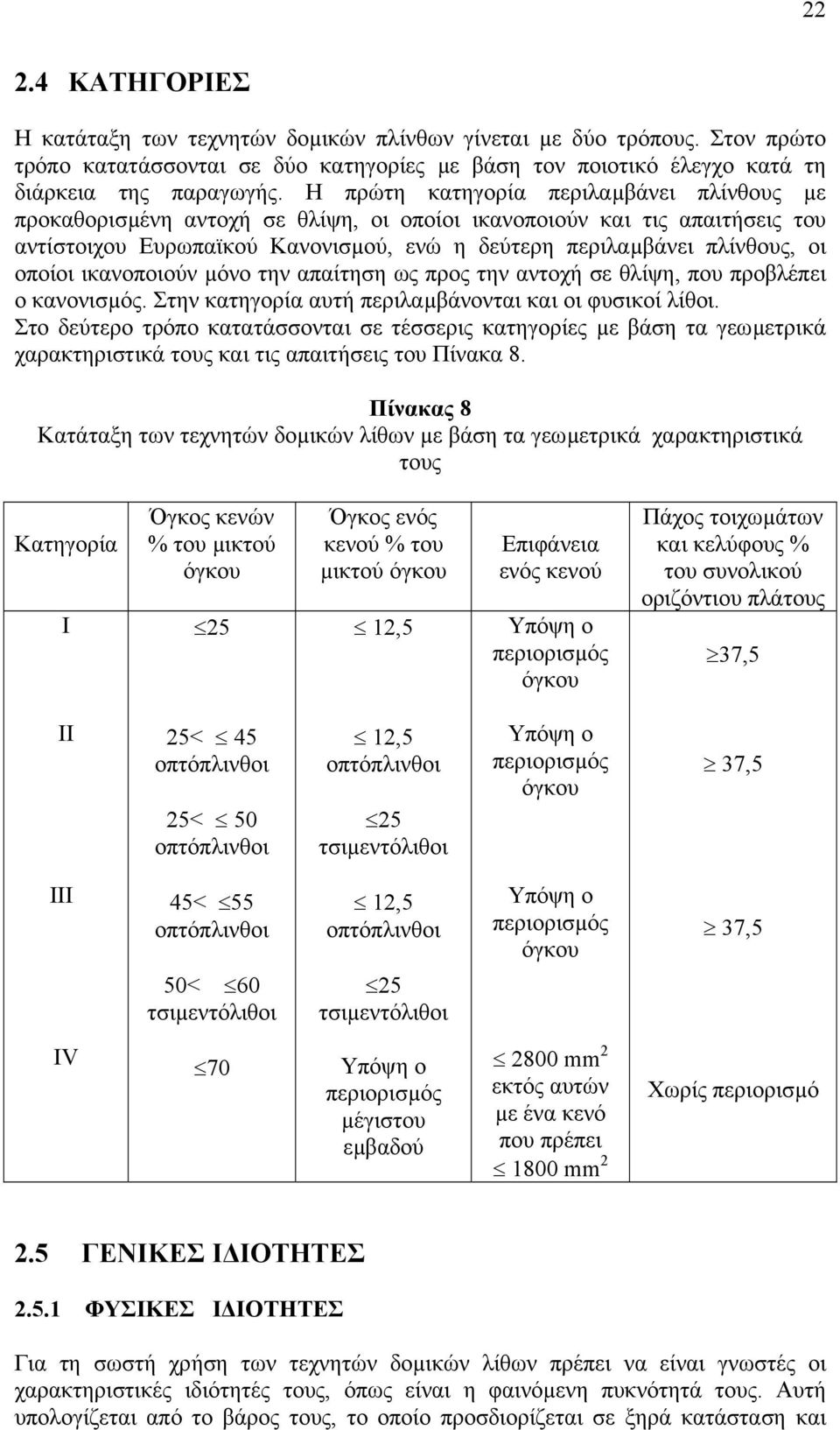 οποίοι ικανοποιούν µόνο την απαίτηση ως προς την αντοχή σε θλίψη, που προβλέπει ο κανονισµός. Στην κατηγορία αυτή περιλαµβάνονται και οι φυσικοί λίθοι.