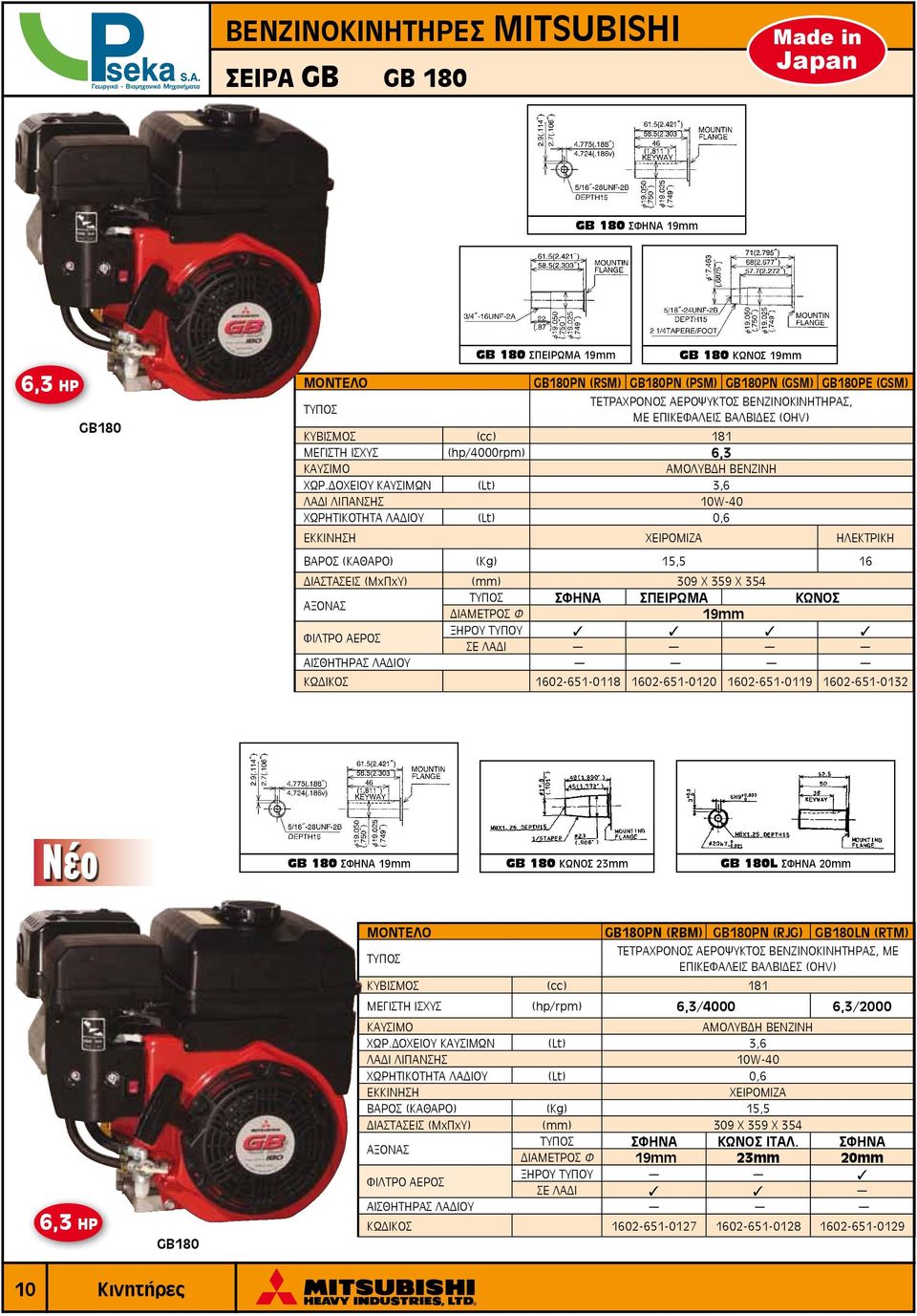 ΔΟΧΕΙΟΥ ΚΑΥΣΙΜΩΝ (Lt) 3,6 ΛΑΔΙ ΛΙΠΑΝΣΗΣ 10W-40 ΧΩΡΗΤΙΚΟΤΗΤΑ ΛΑΔΙΟΥ (Lt) 0,6 ΕΚΚΙΝΗΣΗ ΧΕΙΡΟΜΙΖΑ HΛΕΚΤΡΙΚΗ ΒΑΡΟΣ (ΚΑΘΑΡΟ) (Kg) 15,5 16 ΔΙΑΣΤΑΣΕΙΣ (ΜxΠxΥ) (mm) 309 Χ 359 Χ 354 ΑΞΟΝΑΣ ΣΦΗΝΑ ΣΠΕΙΡΩΜΑ