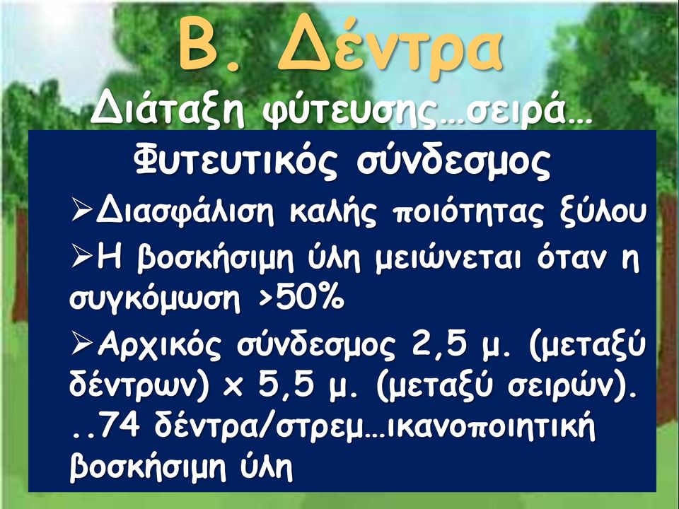 όταν η συγκόμωση >50% Αρχικός σύνδεσμος 2,5 μ.