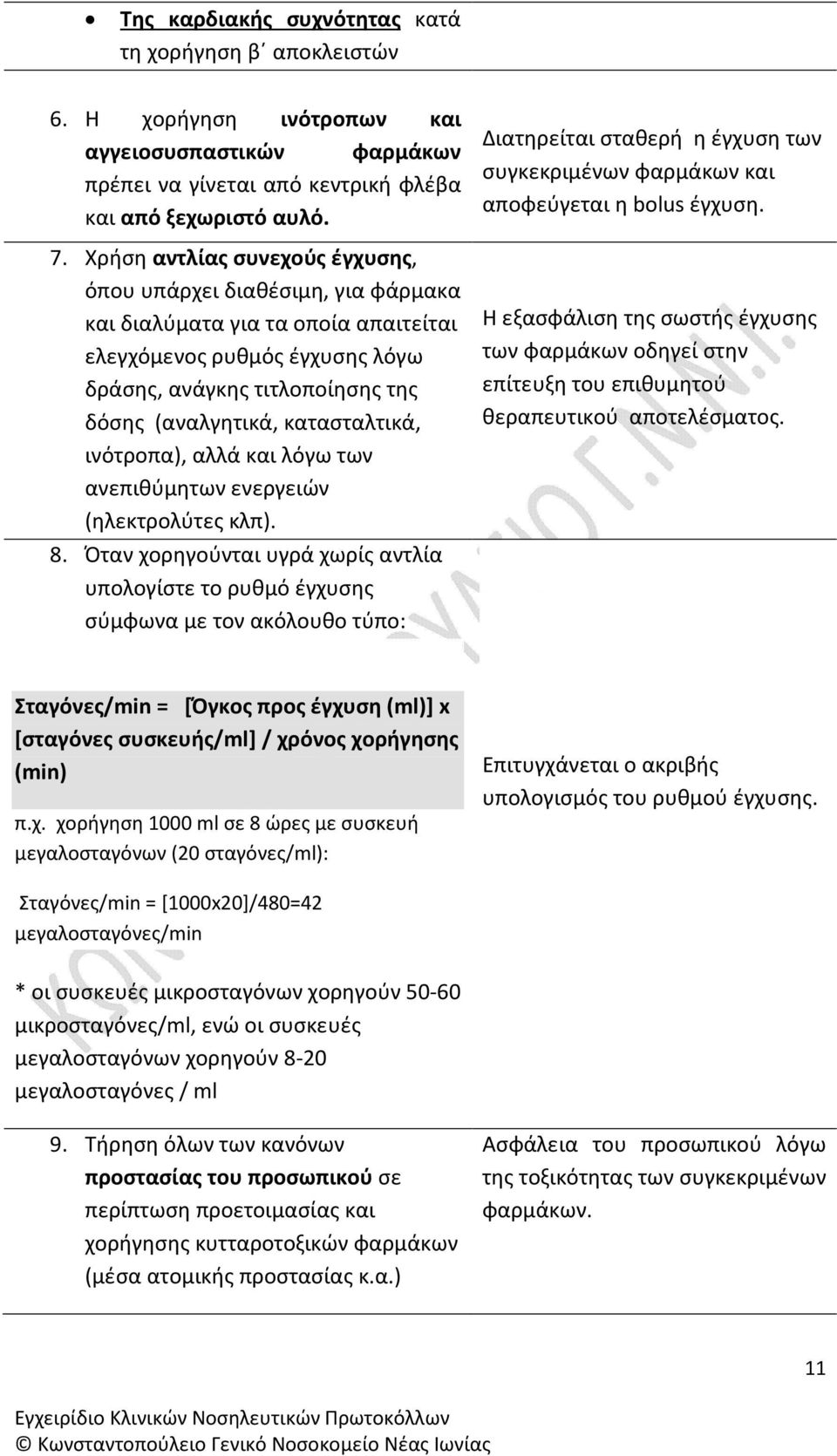 κατασταλτικά, ινότροπα), αλλά και λόγω των ανεπιθύμητων ενεργειών (ηλεκτρολύτες κλπ). 8.