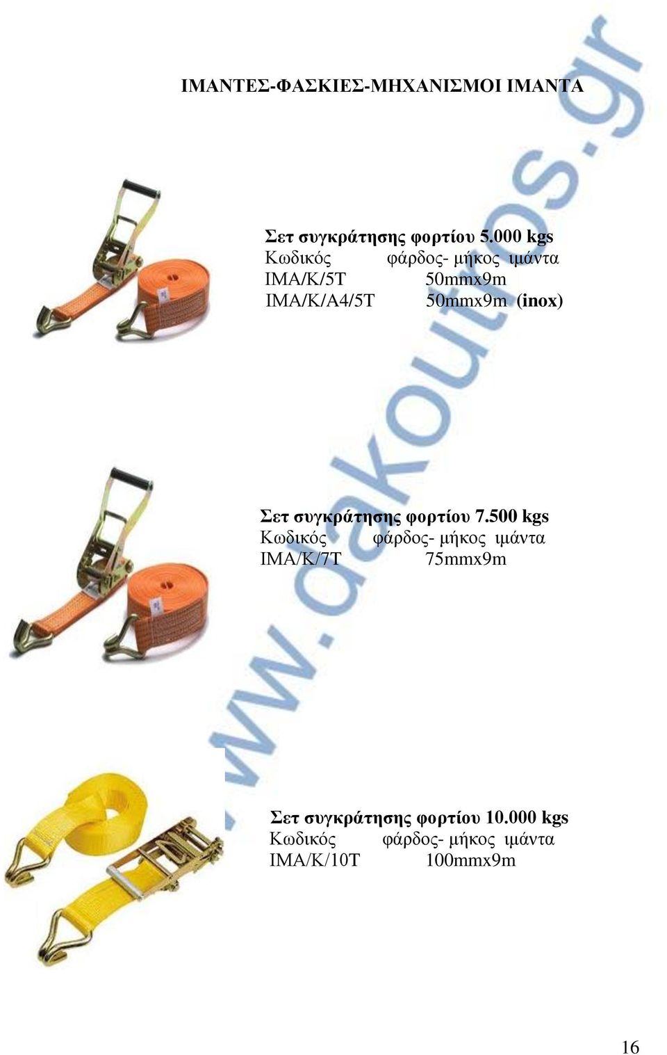 (inox) Σετ συγκράτησης φορτίου 7.