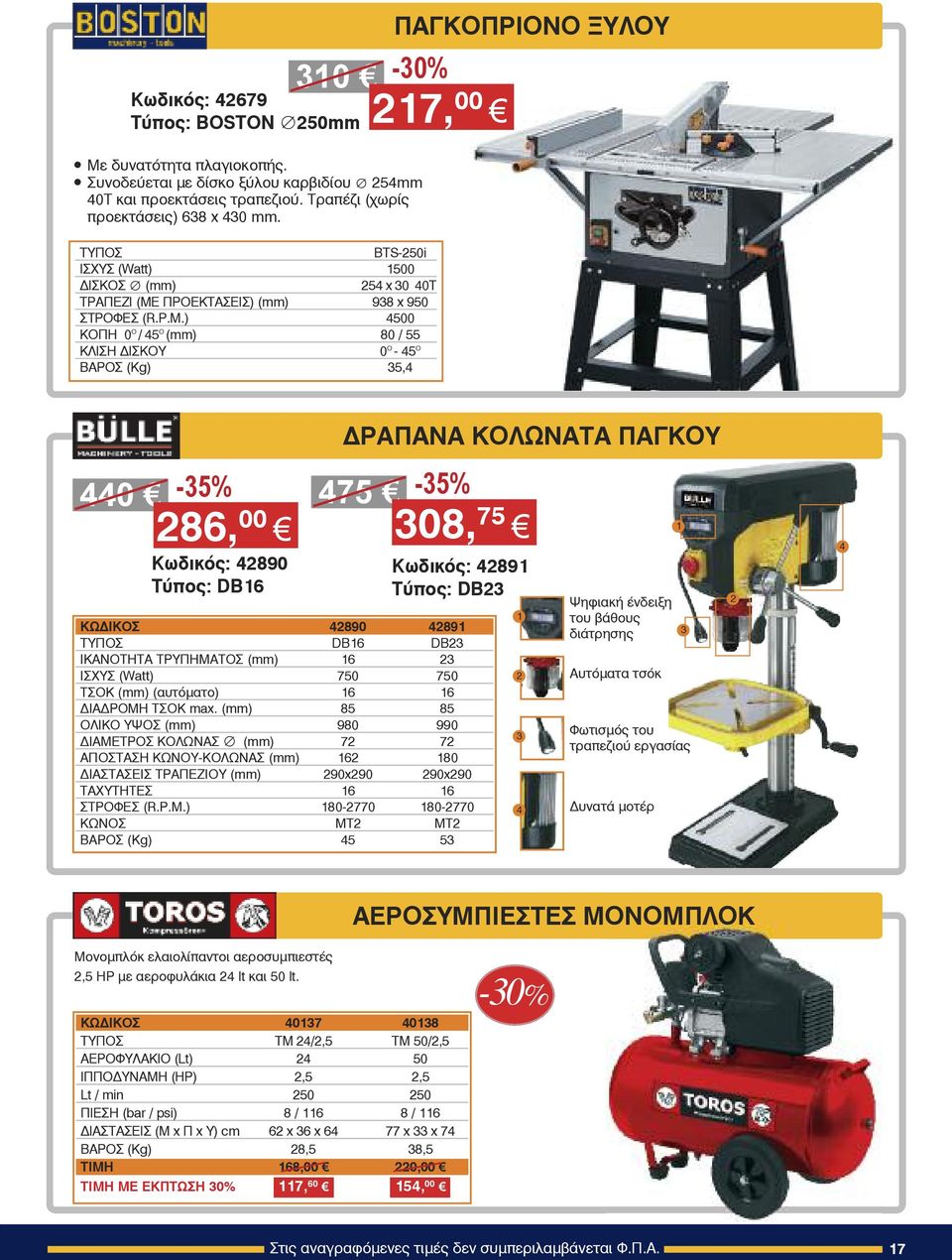 Óõíïäåýåôáé ìå äßóêï îýëïõ êáñâéäßïõ 254mm 40T êáé ðñïåêôüóåéò ôñáðåæéïý. ÔñáðÝæé ( ùñßò ðñïåêôüóåéò) 638 x 430 mm.